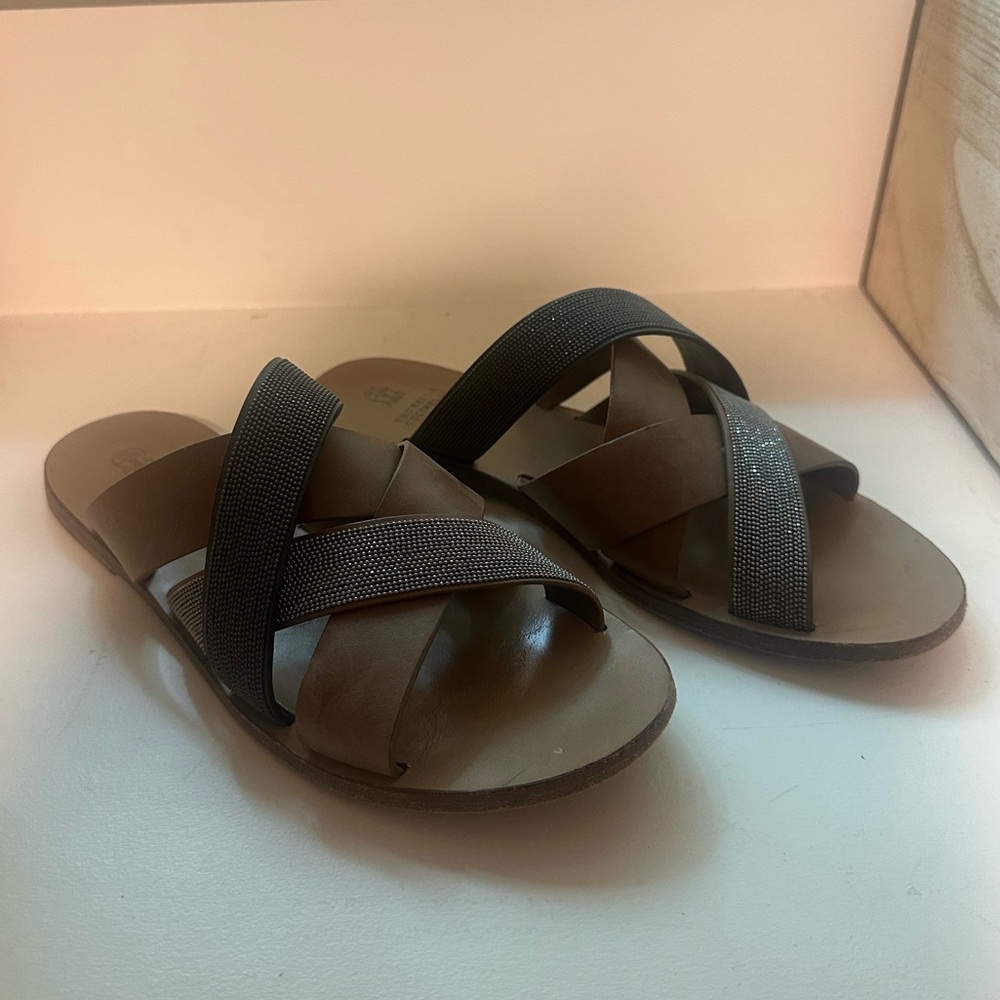 Brunello Cucunelli slide sandals